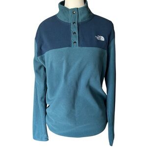 The North Face TKA Glacier Snap-Neck Fleece Pullover - Blue - Size Large